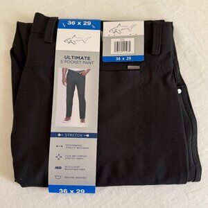Greg Norman Ultimate 5 Pocket Stretch Pant Size 36X29  Black ML75 Luxury (NEW)